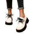 thumbnail image 1 of Shoes for Women Lace-Up Comfortable Shoes for Office Daily Wear Women's Leather Block Heel Round Toe Business Work Dress Shoes, 1 of 6