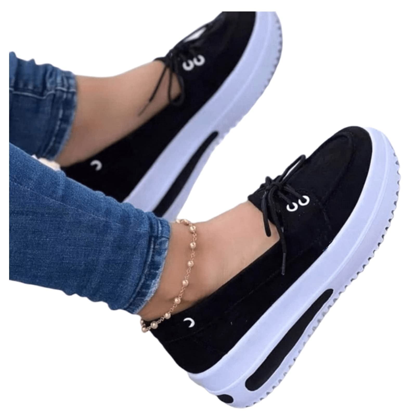 Shoes for Women Sneakers Trendy Slip on Canvas Walking Shoes Fashion