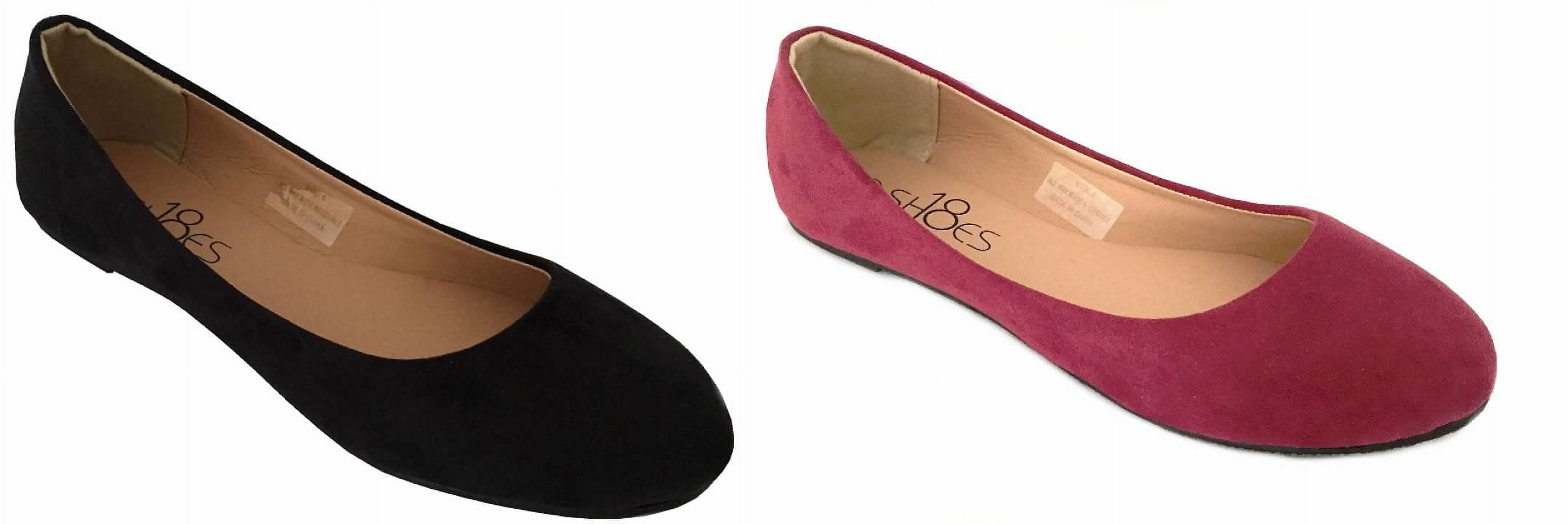 Shoes8teen 2 Pair Womens Round Toe Ballet Flats - Walmart.com