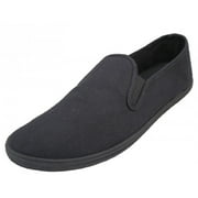 Shoes8teen Mens Casual Lace Up Canvas Sneaker, Black, Size 10