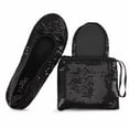 thumbnail image 1 of Shoes8teen Women's Foldable Portable Travel Ballet Flat Shoes w/Matching Carrying Case Black Sequin 5/6, 1 of 2