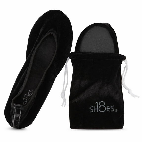 Shoes8teen Women's Foldable Portable Travel Ballet Flat Shoes w/Matching Carrying Case