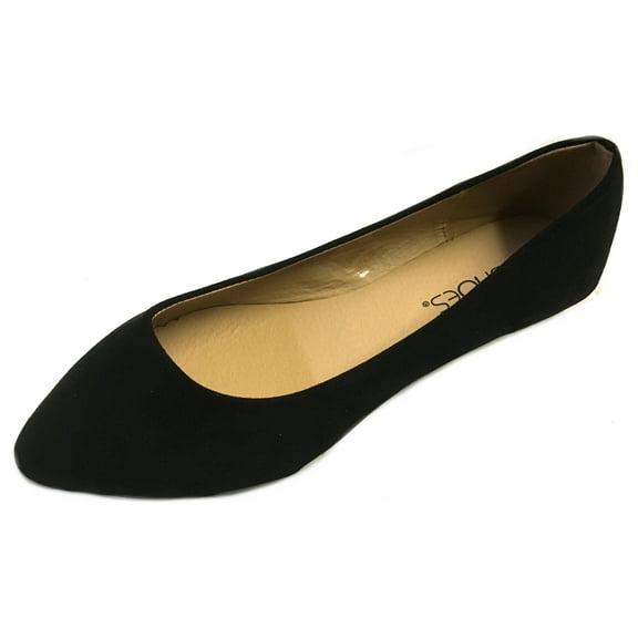 Shoes8teen Women's Pointy Toe Ballet Flats 8801-BlackMicro9/10