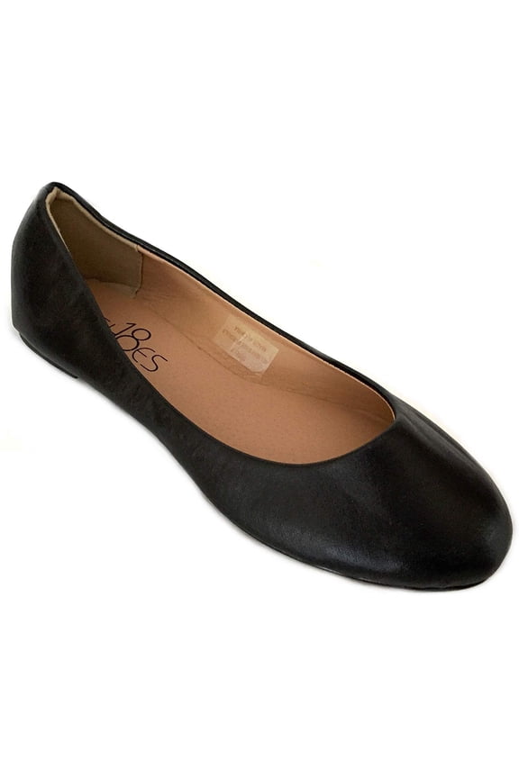 Womens Ballerina Ballet Flat Shoes 8600 Black Pu 5