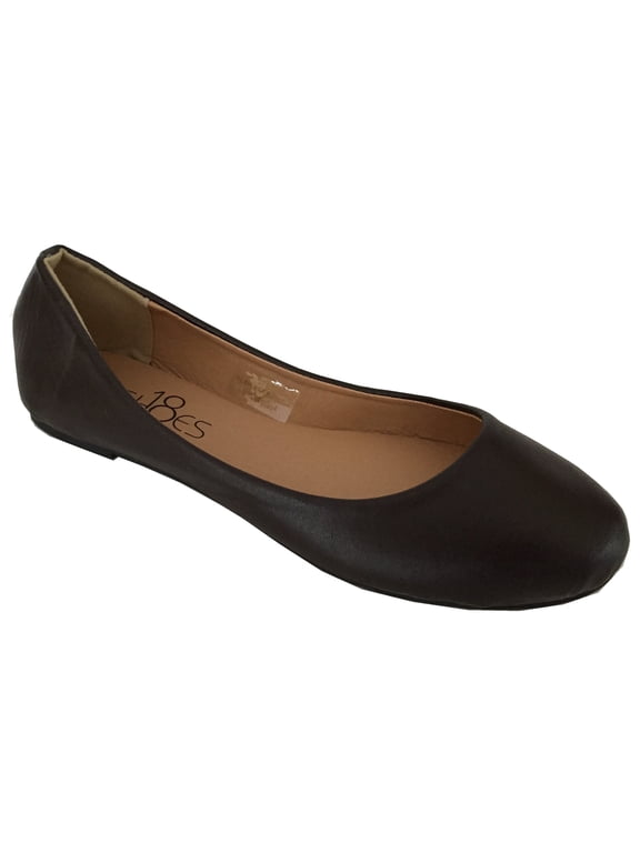 Womens Ballerina Ballet Flat Shoes 8600 Brown Pu 7.5