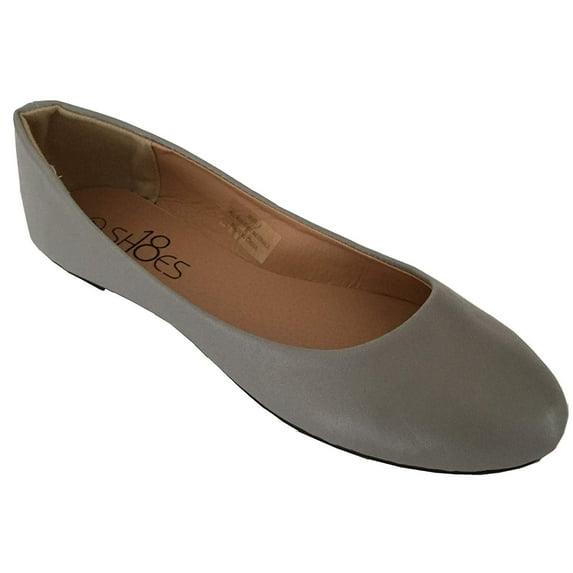 Shoes8teen Womens Ballerina Ballet Flat Shoes 8600 Grey PU 11