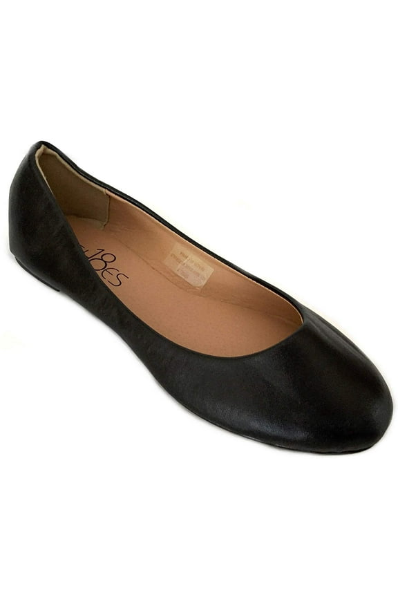 Womens Ballerina Ballet Flat Shoes 8600 Black Pu 6