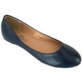 thumbnail image 1 of Shoes8teen Womens Ballerina Ballet Flat Shoes 8600 Navy Pu 7.5, 1 of 3
