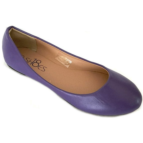 Shoes8teen Womens Ballerina Ballet Flat Shoes 8600 Purple 10