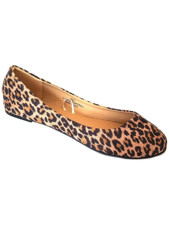 Womens Ballerina Ballet Flat Shoes 8600 Leopard 9