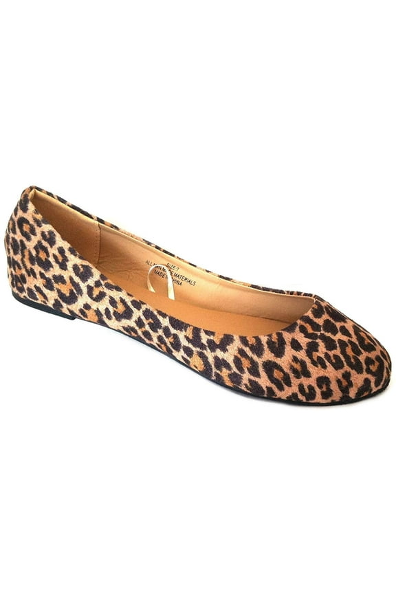 Womens Ballerina Ballet Flat Shoes 8600 Leopard 9
