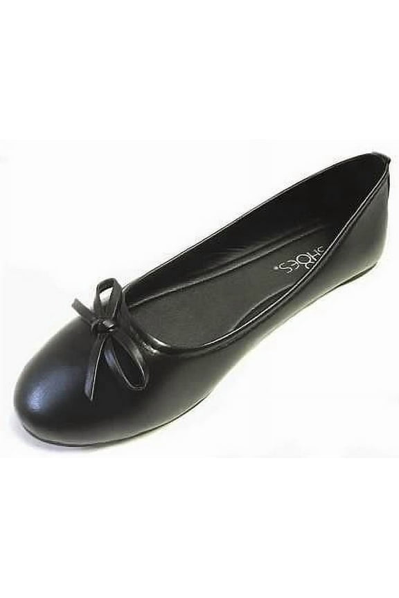 Womens Ballerina Ballet Flats Shoes Leopard & Solids 8500 Black 8