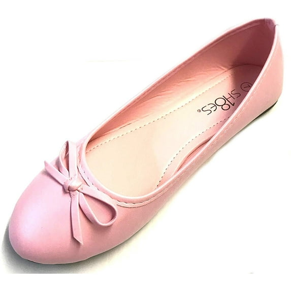 Shoes8teen Womens Ballerina Ballet Flats Shoes 8500 Pink 8.5