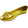 thumbnail image 1 of Shoes8teen Womens Ballerina Ballet Flats Shoes Leopard & Solids 8500 Gold 11, 1 of 3