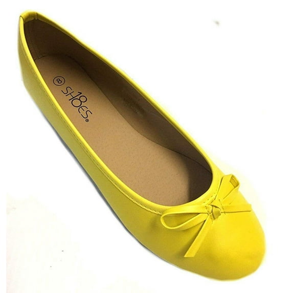 Shoes8teen Womens Ballerina Ballet Flats Shoes 8500 Canary Yellow 11
