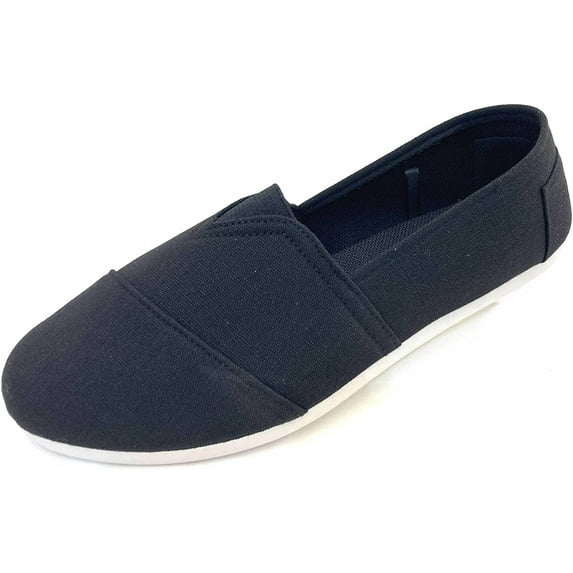 Shoes8teen Womens Canvas Crochet Slip on Shoes Flats