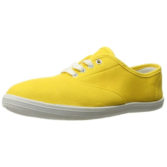 Shoes8teen Womens Canvas Shoes Lace up Sneakers 324 Yellow 10