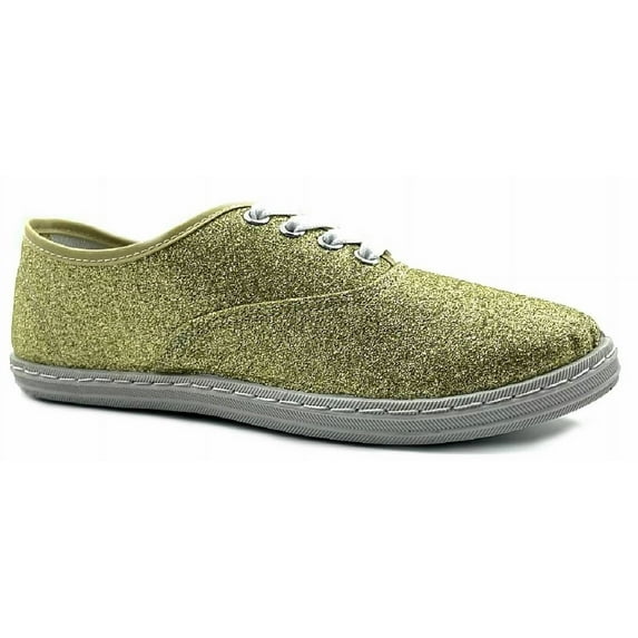 Shoes8teen Womens Canvas Shoes Lace up Sneakers 324goldglt9