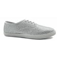 thumbnail image 1 of Shoes8teen Womens Canvas Shoes Lace up Sneakers 324silverglt7, 1 of 1