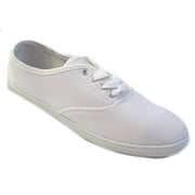 Shoes8teen Womens Canvas Shoes Lace up Sneakers 8 BM US, White 324