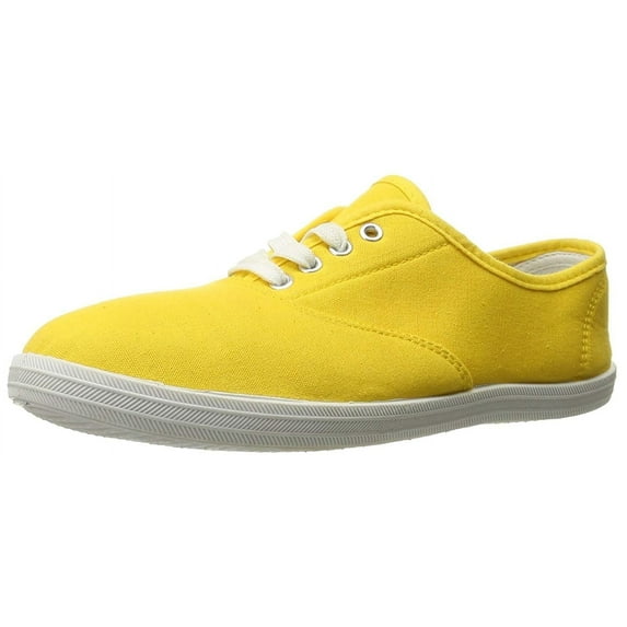 Shoes8teen Womens Canvas Shoes Lace up Sneakers 324 Yellow 6