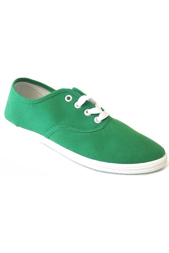 Womens Canvas Shoes Lace up Sneakers 324 Emerald Green 7