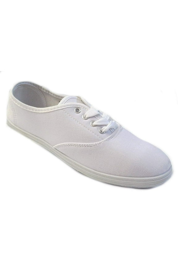 Womens Canvas Shoes Lace up Sneakers 324 White 9