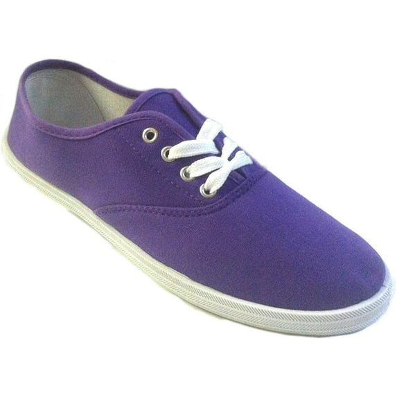 Shoes8teen Womens Canvas Shoes Lace up Sneakers 324 purple 10
