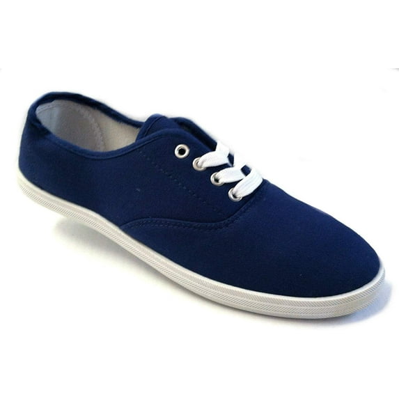 Shoes8teen Womens Canvas Shoes Lace up Sneakers (7.5 B(M) US, Navy 324)