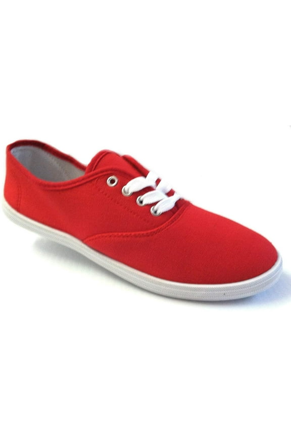 Womens Canvas Shoes Lace up Sneakers 324 Red 11