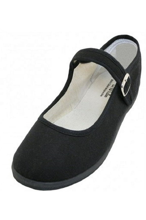 Womens Cotton China Doll Mary Jane Shoes 115 Black 8