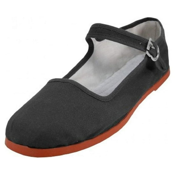 Shoes8teen Womens Cotton China Doll Mary Jane Shoes Ballerina Ballet Flats 114 Black 7