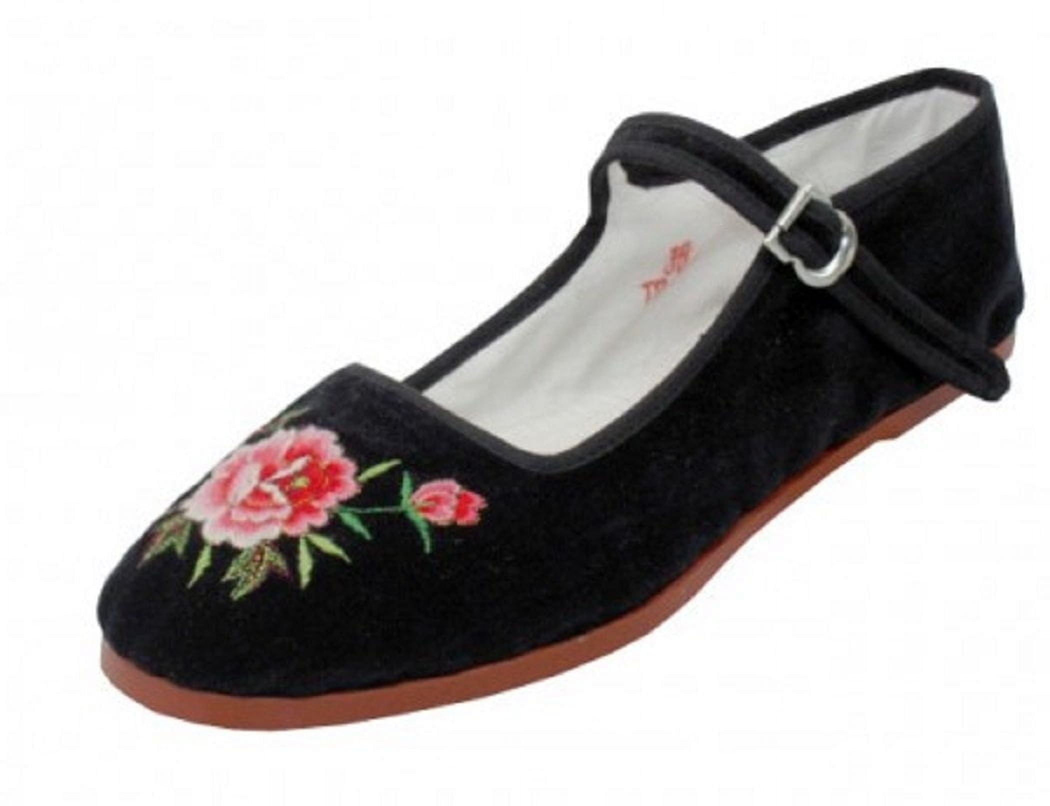 Shoes8teen Womens Cotton China Doll Mary Jane Shoes 118emb7.5 - Walmart.com