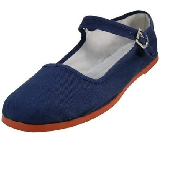 Shoes8teen Womens Cotton China Doll Mary Jane Shoes Ballerina Ballet Flats