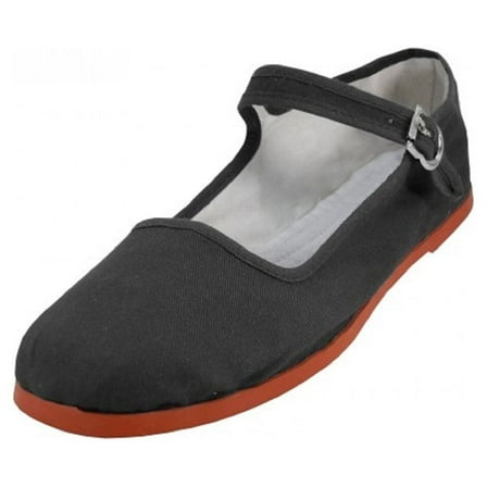 Shoes8teen Womens Cotton China Doll Mary Jane Shoes Ballerina Ballet Flats 114 Black 9