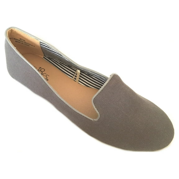 Shoes8teen Womens Faux Suede Loafer Smoking Shoes 102grey 11