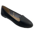 thumbnail image 1 of Shoes8teen Womens Faux Suede Loafer Smoking Shoes Flats 4024 black pu 5/6, 1 of 2