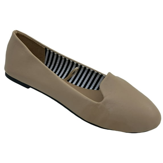 Shoes8teen Womens Faux Suede Loafer Smoking Shoes 4024nudepu 7/8