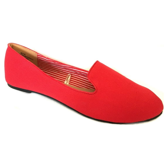 Shoes8teen Womens Faux Suede Loafer Smoking Shoes Flats