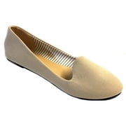 Shoes8teen Womens Faux Suede Loafer Smoking Shoes Flats