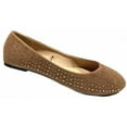thumbnail image 1 of Shoes8teen Womens Faux Suede Rhinestone Ballerina Ballet Flats, 1 of 4