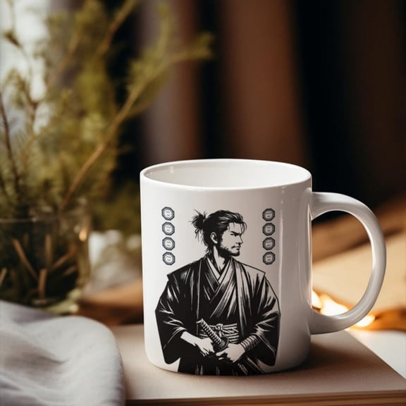 Shogun Samurai Mug anese Warrior Coffee Cup Bushido Honor Code Gift Ronin Philophy Ceramic Minimalist anese Home Dr.