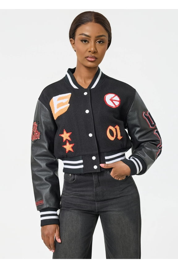 Shogun | Womens Crop Varsity Jacket