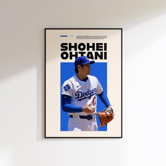 Shohei Inspired Minimal Wall Art Professional Athlete Portrait Clean Design Sports Interior Decor Size 24x36 Unframed Poster