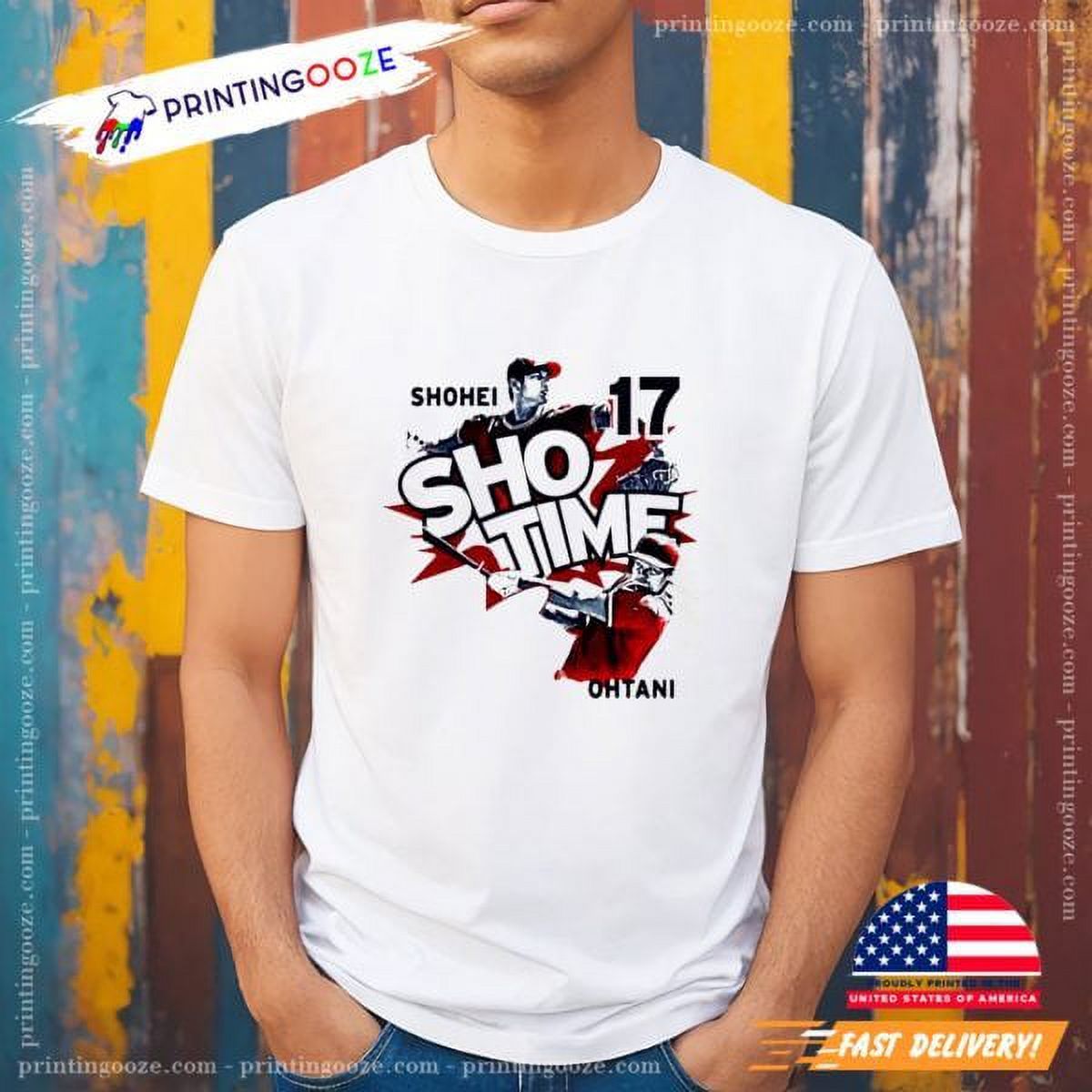 Shohei Ohtani 17 Baseball Shotime Retro Tee