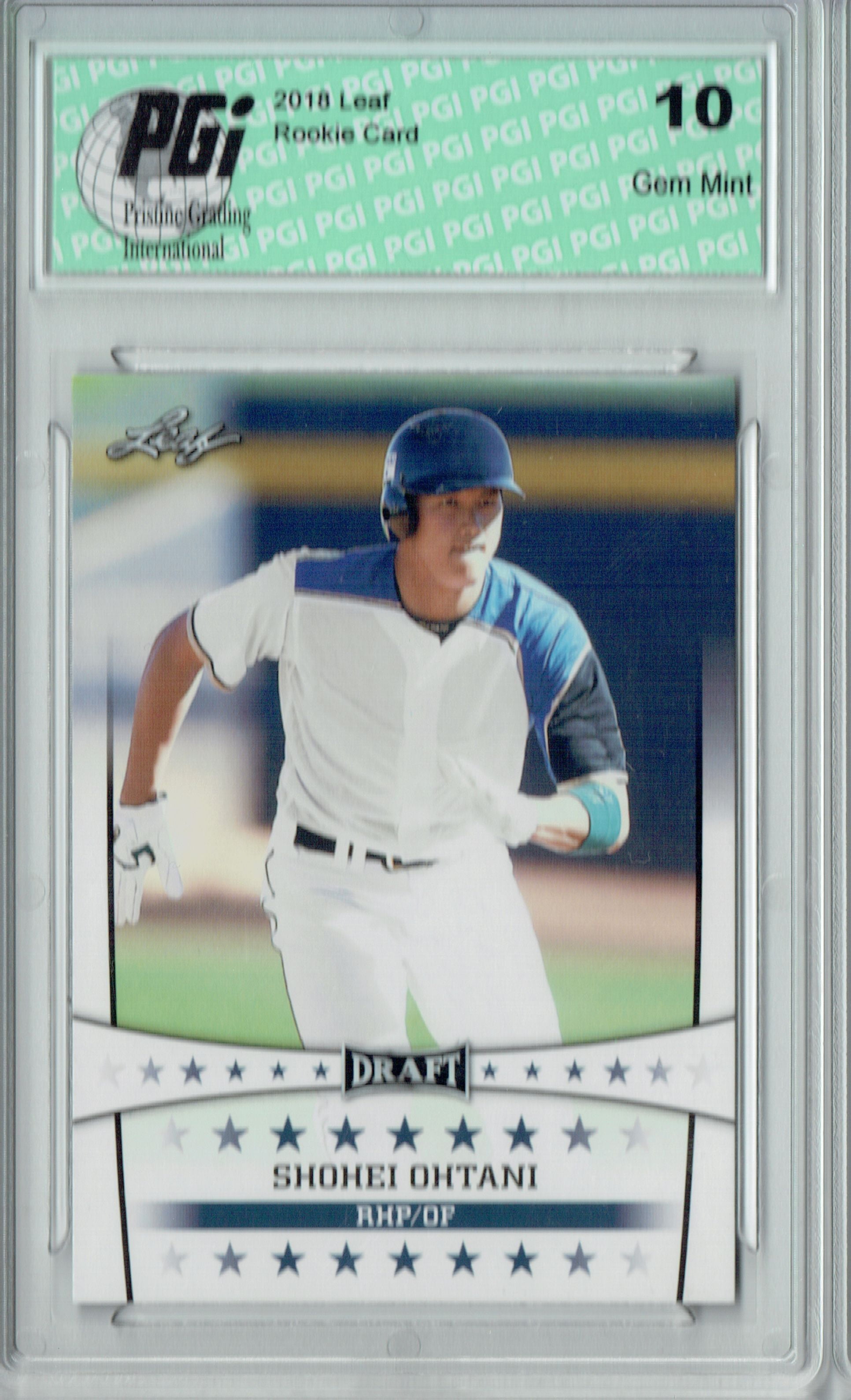 Shohei Ohtani 2018 Leaf Draft Rookie Card #DS-01 - Graded PGI 10 Mint Condition Collectible