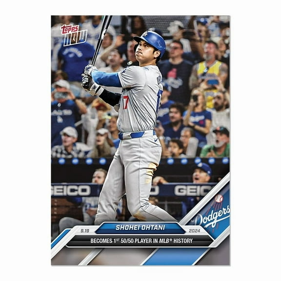 Shohei Ohtani Dodgers 2024 Topps Now 1st 50/50 Player in History Card #722