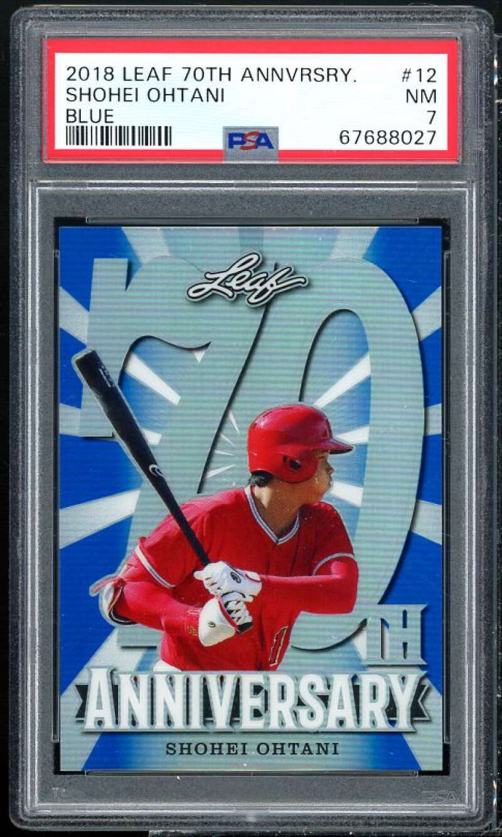 Shohei Ohtani Rookie Card 2018 Leaf 70th Anniversary Blue #12 PSA 
