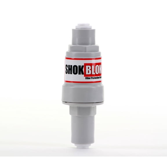 Shok Blok SB-FPV-60 Water Filter Pressure Regulator Protection Valve for RO & Filter Systems - 1/4" QC Ports, 60 PSI