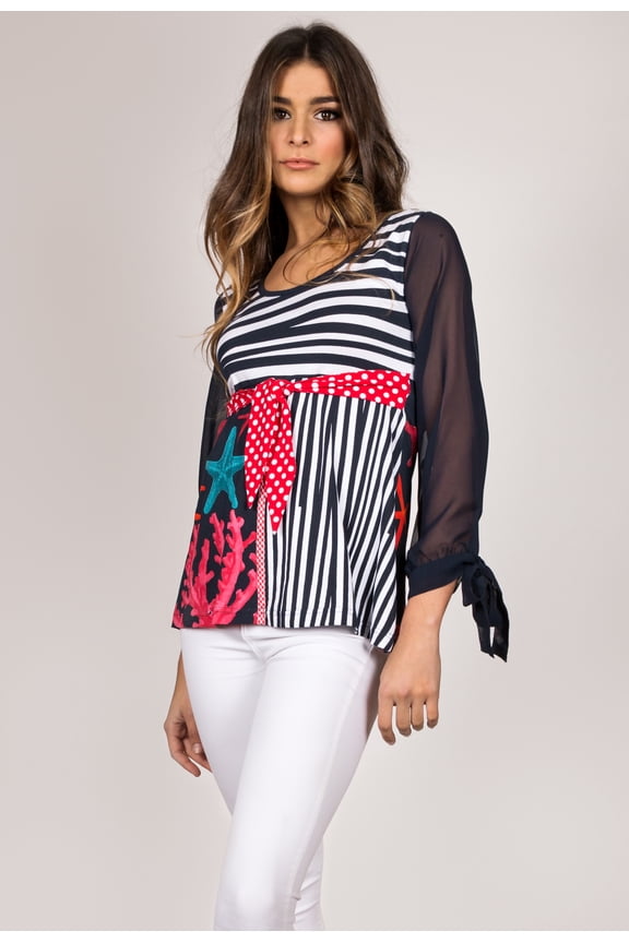 Spain: Pink Coral Cotton Tunic Blouse Zoey